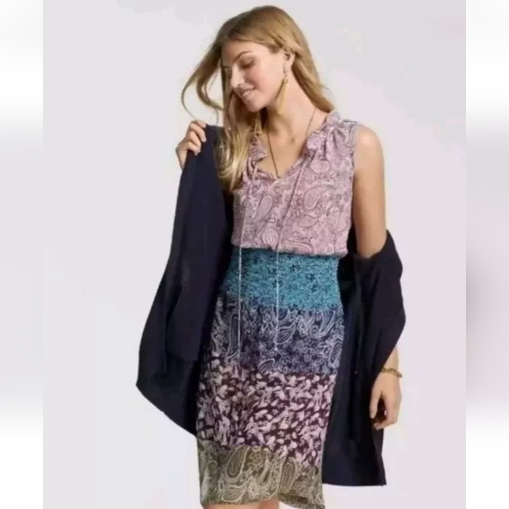 Cabi Dani Paisley Shirred Dress Style #5371 Size XS